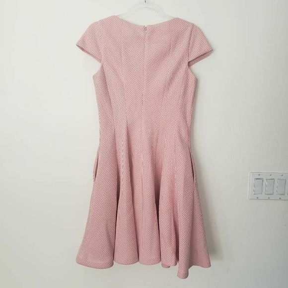 Julia Jordan Dress Womens 6 Fit & Flare Pink Cap Sleeve Lined Pockets Zip Short - Picture 2 of 6